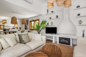 Fernseher, Kamin