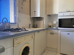 Fridge, microwave, oven, toaster