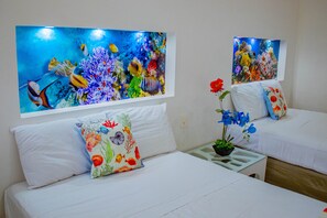Grand Room, 2 Queen Beds, Lagoon View | Down comforters, free WiFi, bed sheets - Hotel Casa Caracol Bacalar Lagoon (Bacalar)