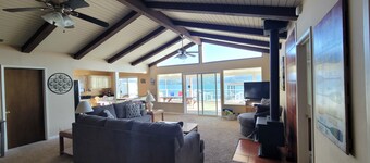 Lakefront home with patio, private boat dock and fishing pier