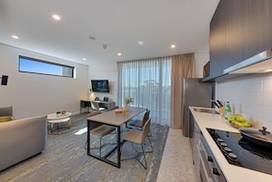Fridge, microwave, stovetop, dishwasher