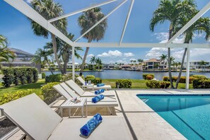 Outdoor pool, a heated pool - Villa Inspiration - modern style, spectacular view, large pool area  (Cape Coral)