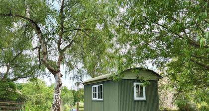 Shepherds Hut in peaceful south Wales farmland with spectacular mountain views 