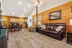 Smart TV, fireplace, DVD player