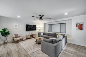 TV, fireplace - Old Town Pool Retreat • Heated Pool •Cabana• Games (Scottsdale)