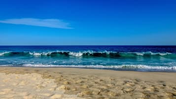 On the beach, beach towels