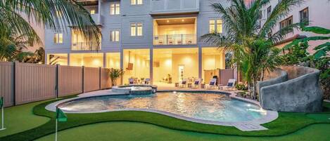 Outdoor pool, a heated pool