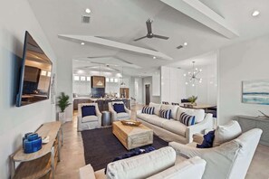 Smart TV, video games, ping pong, offices