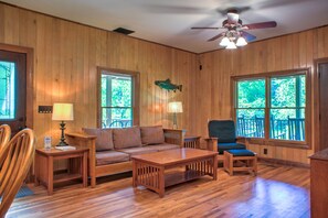 Smart TV, DVD player, table football, books - Cold Creek Cottage | 5BR Family Retreat w/ Creek, Fire Pit & Biltmore Pass (Asheville)