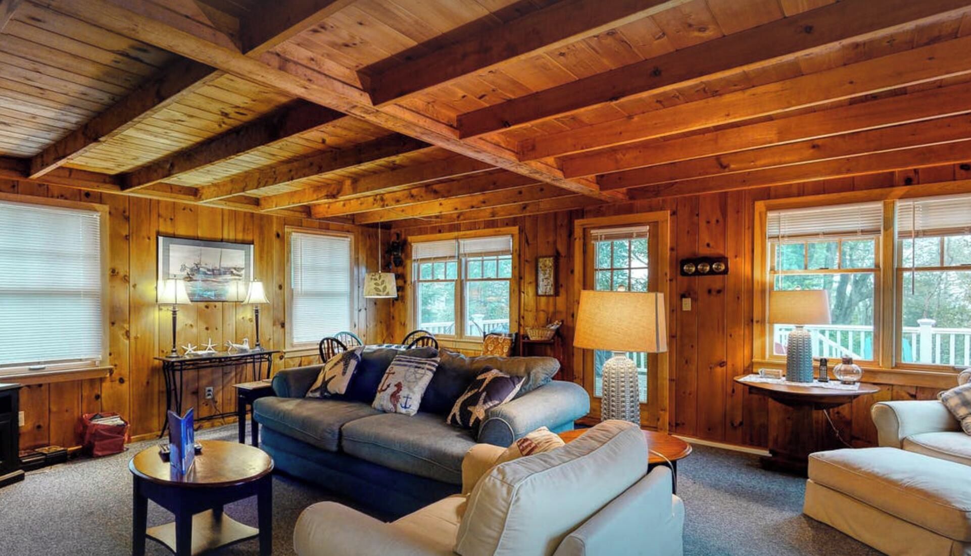 TV, fireplace, DVD player, books