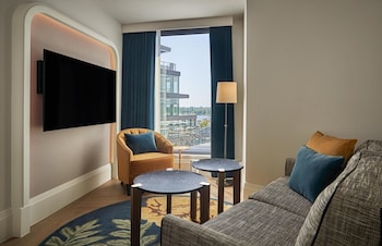 Egyptian cotton sheets, premium bedding, down comforters, pillowtop beds at Pendry Washington DC - The Wharf