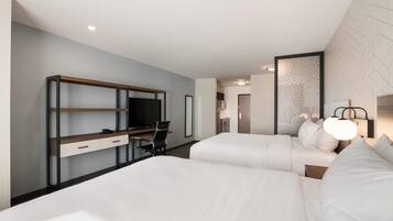 Standard Room, 2 Queen Beds, Non Smoking | Desk, laptop workspace, free WiFi, bed sheets