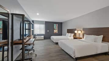 Kamer, 2 queensize bedden, niet-roken | Een bureau, een laptopwerkplek, gratis wifi, beddengoed