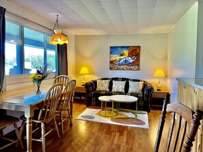 Standard Suite, 2 Bedrooms, Poolside | Living area | 30-inch flat-screen TV with cable channels, TV - St Lawrence Motel (North Rustico)
