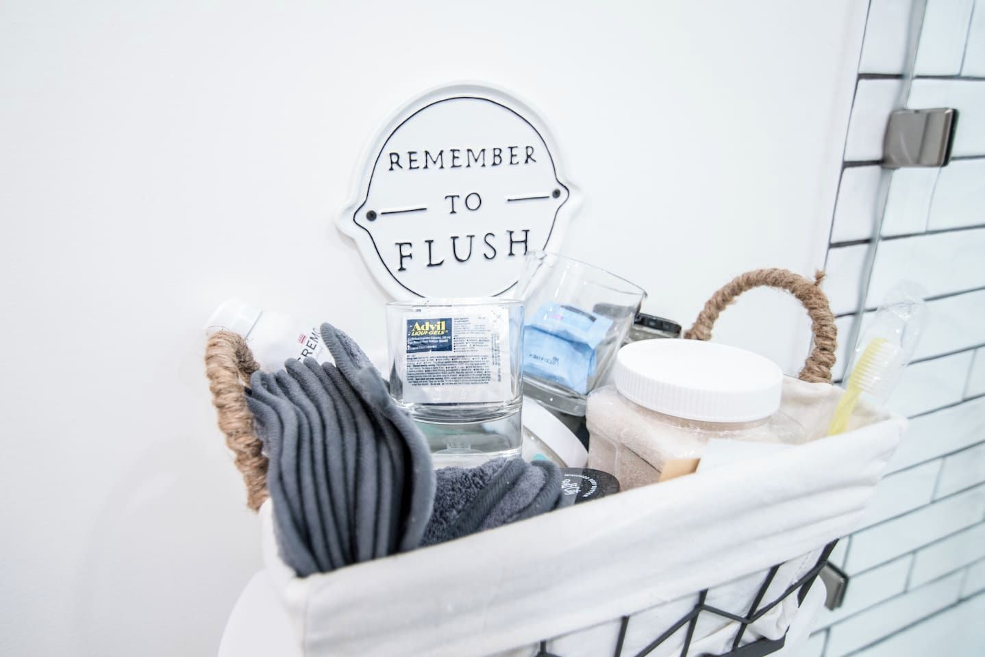 Complimentary care products in bathroom