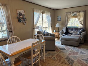 Smart TV, DVD player, video library, stereo