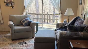 Smart TV, DVD player, video library, stereo