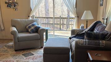 Smart TV, DVD player, video library, stereo