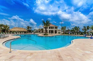 Outdoor pool, a heated pool - Luxury 5 BR at Disney Universal free heated pool high chair stroller playpen (Kissimmee)