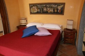 1 bedroom, desk, iron/ironing board, travel cot