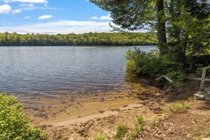 On the beach - Pond Retreat: Beach, Kayak, Canoe, Deck, Firepit, (New Durham)