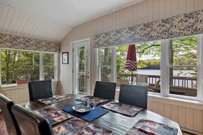 Dining - Pond Retreat: Beach, Kayak, Canoe, Deck, Firepit, (New Durham)