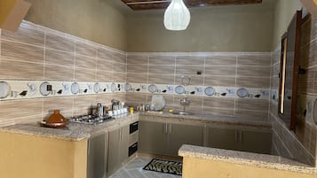 Microwave, dining tables