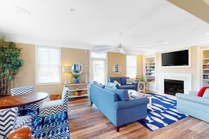 TV, fireplace, DVD player