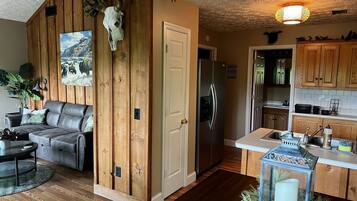 Smart TV, DVD player, books, video library
