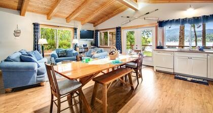 Waterfront home on Lake Whatcom with private dock, beach, firepit & woodstove