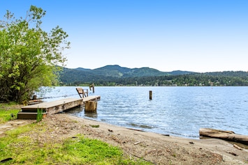 Image of Waterfront home on Lake Whatcom with private dock, beach, firepit & woodstove