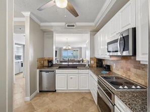 Fully Equipped Kitchen - Stainless Steel Appliances - Beach Colony West #2C | Beachfront Balcony, Luxury Finishes, & Top-Notch Ameniti (Perdido Key)