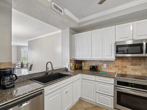 Fully Equipped Kitchen - Stainless Steel Appliances - Beach Colony West #2C | Beachfront Balcony, Luxury Finishes, & Top-Notch Ameniti (Perdido Key)