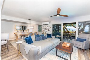 Televisión, reproductor de DVD, libros