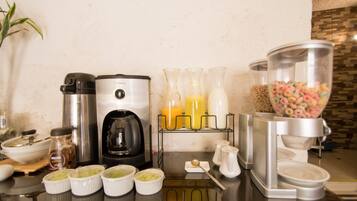 Free daily self-serve breakfast