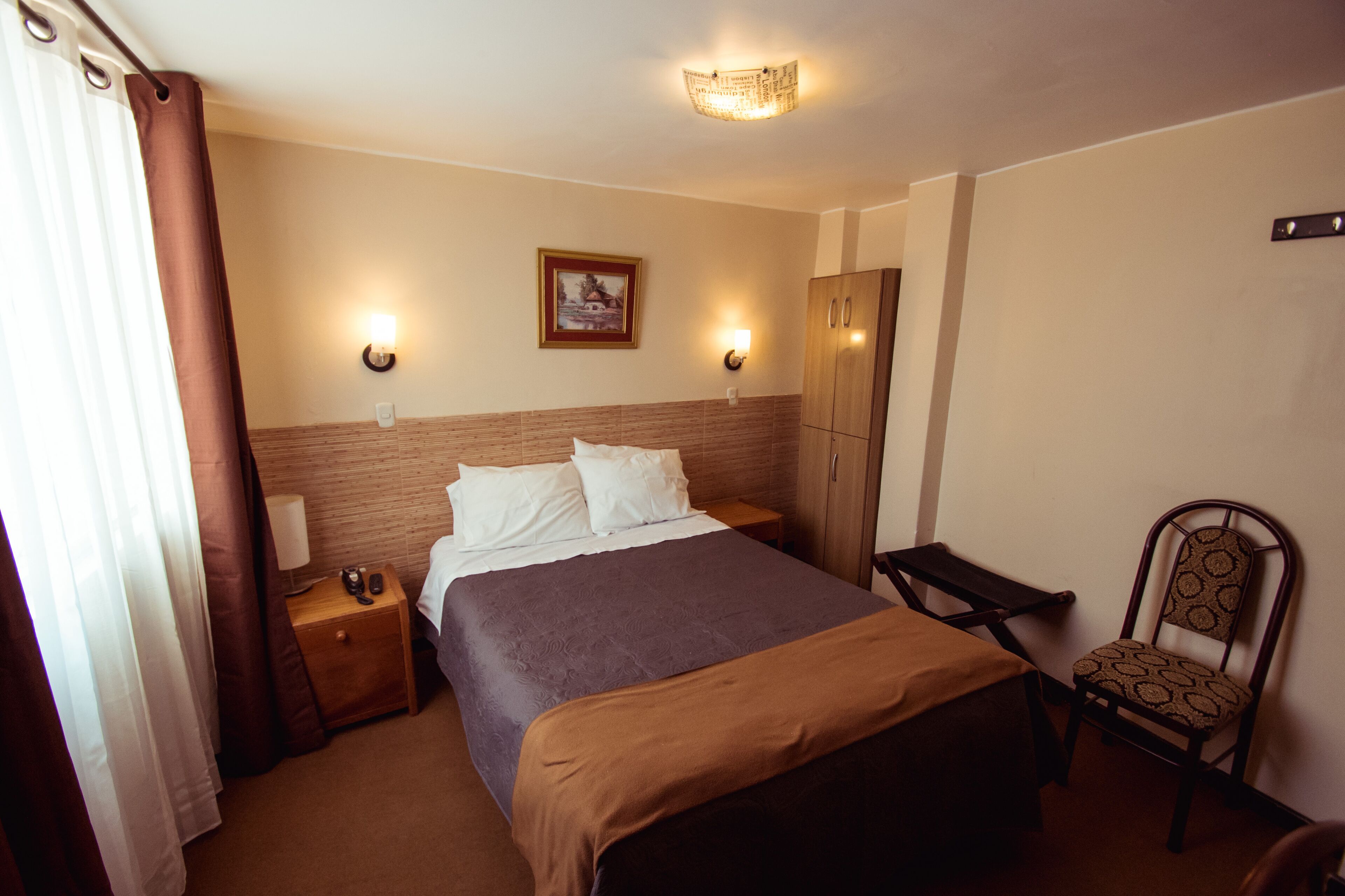 desk, blackout curtains, free wifi, bed sheets