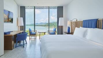 Lakens van Egyptisch katoen, luxe beddengoed, een minibar