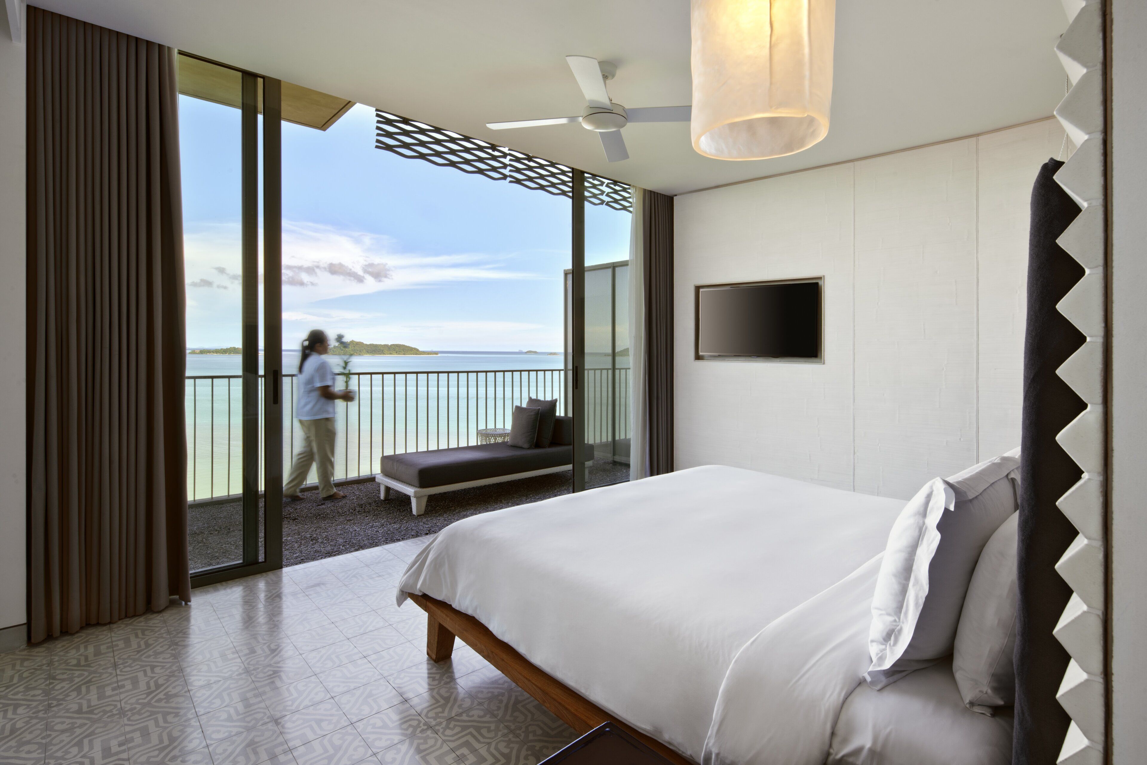 Sábanas de algodón egipcio, ropa de cama de alta calidad y minibar 