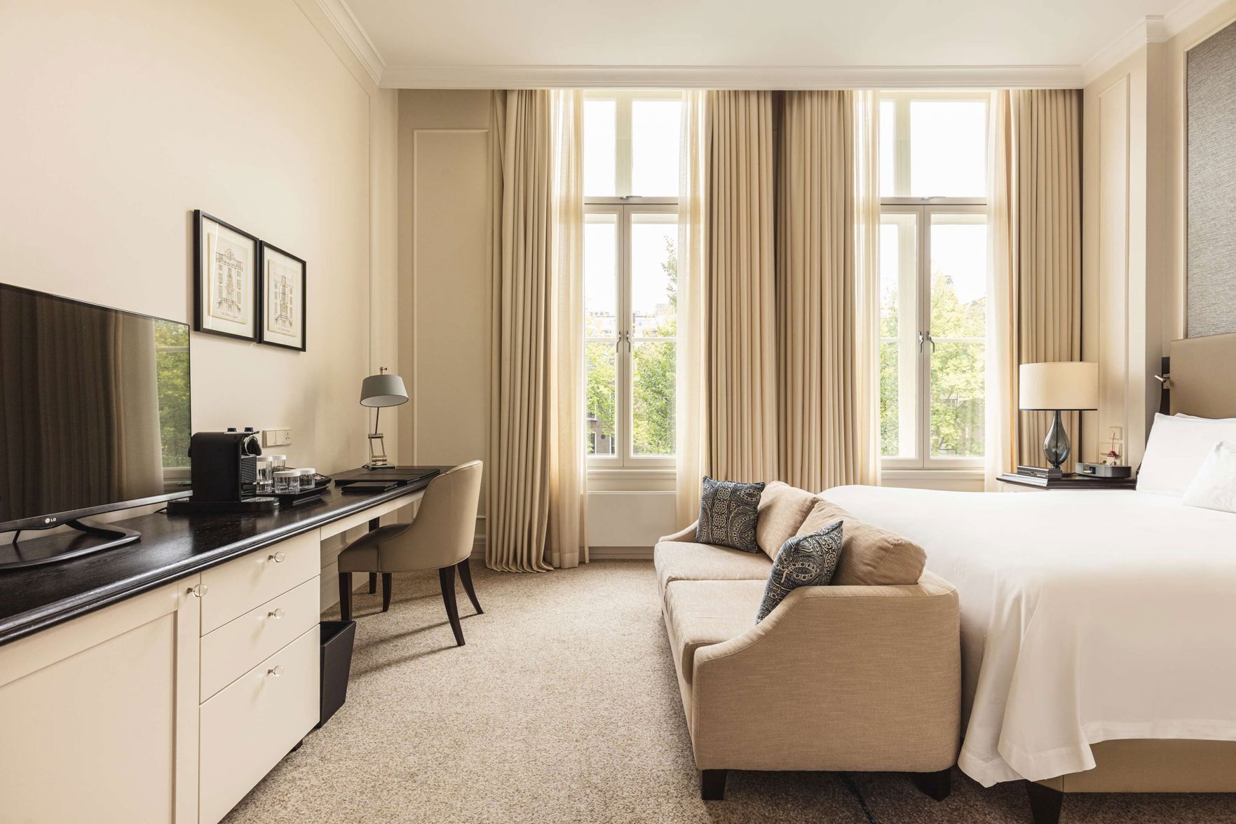 Premium bedding, minibar, in-room safe, desk