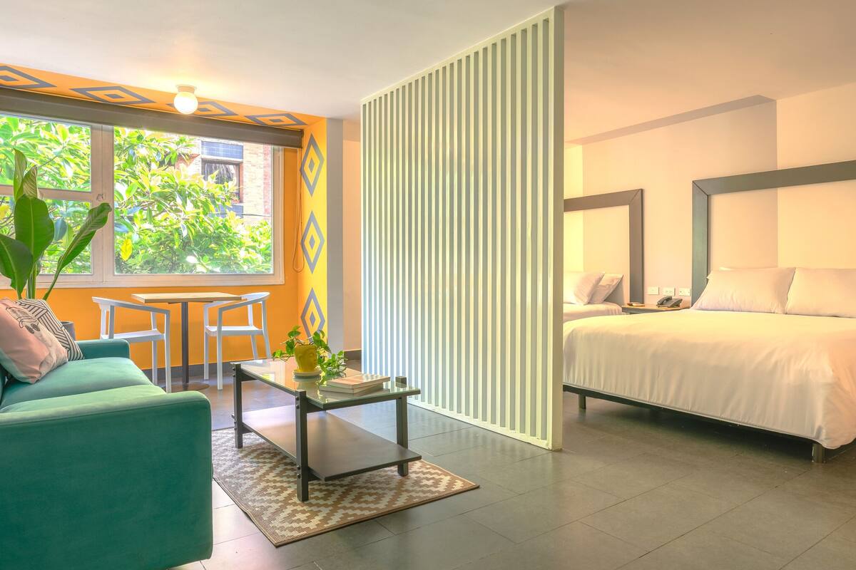 standard double room, 2 double beds | 1 bedroom, premium bedding, minibar, in-room safe