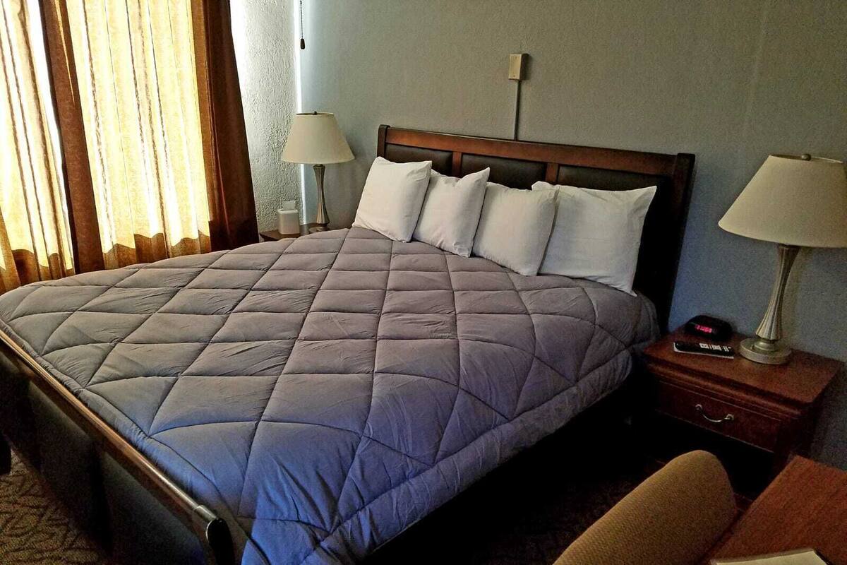 Room, 1 King Bed, Non Smoking, Refrigerator & Microwave | Iron/ironing board, WiFi (free), bed sheets