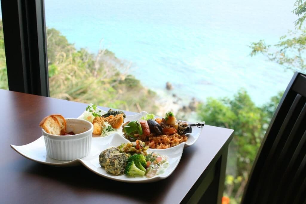 breakfast, lunch, dinner served; japanese cuisine, sea views