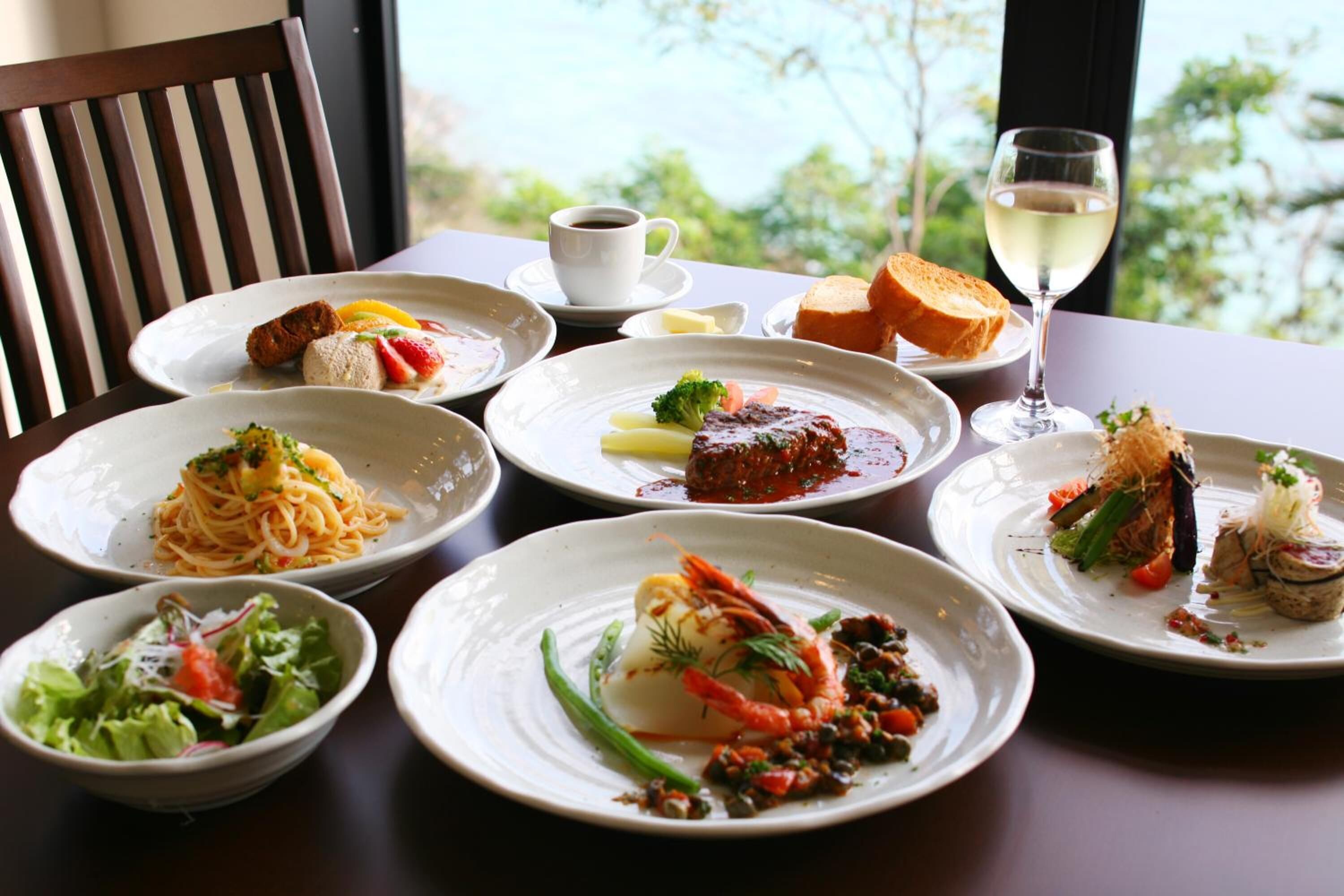breakfast, lunch, dinner served; japanese cuisine, sea views