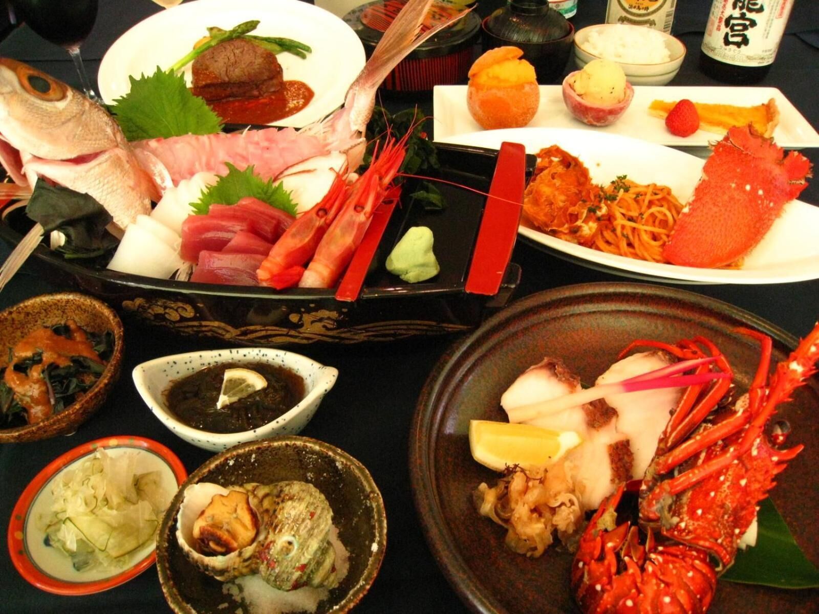 breakfast, lunch, dinner served; japanese cuisine, sea views