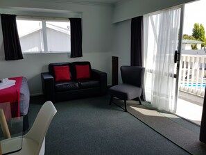 One Bedroom, Upstairs | Living area - Courtesy Court Motel (Nelson)