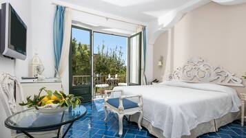 Deluxe Double Room, 1 Double or 2 Single Beds, Balcony, Garden View | Frette Italian sheets, premium bedding, down duvets, pillow-top beds