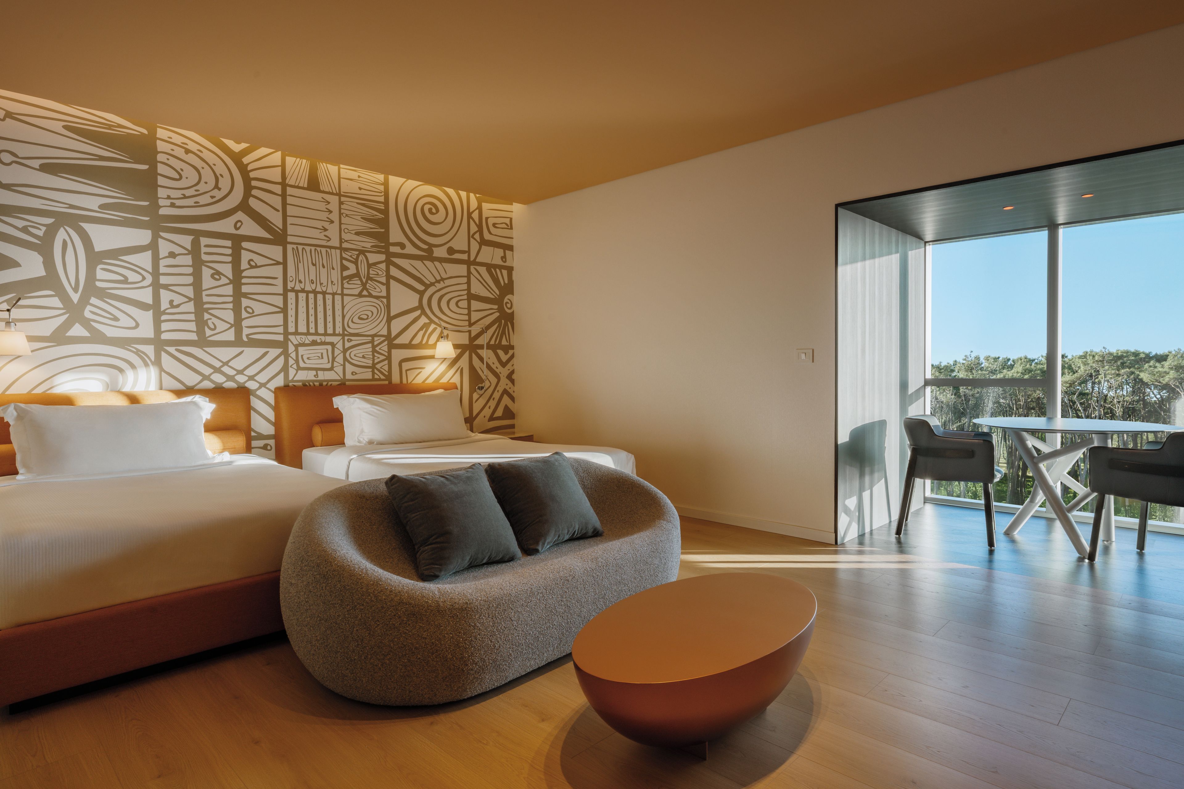 Deluxe kamer, 2 eenpersoonsbedden, gedeeltelijk uitzicht op oceaan
