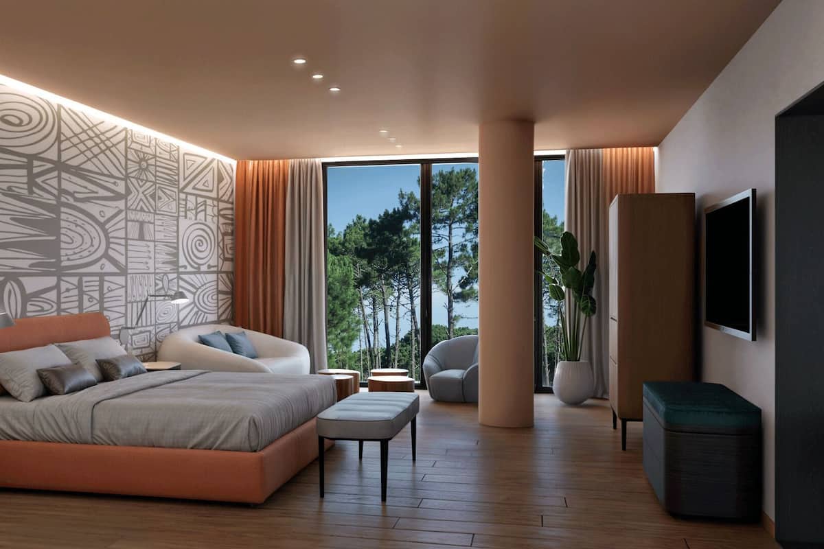 1 slaapkamer, luxe beddengoed, donzen dekbedden, een minibar