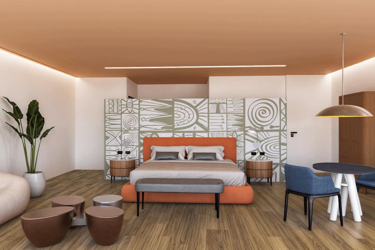 Junior kamer, en-suite badkamer, uitzicht op zee | 1 slaapkamer, luxe beddengoed, donzen dekbedden, een minibar