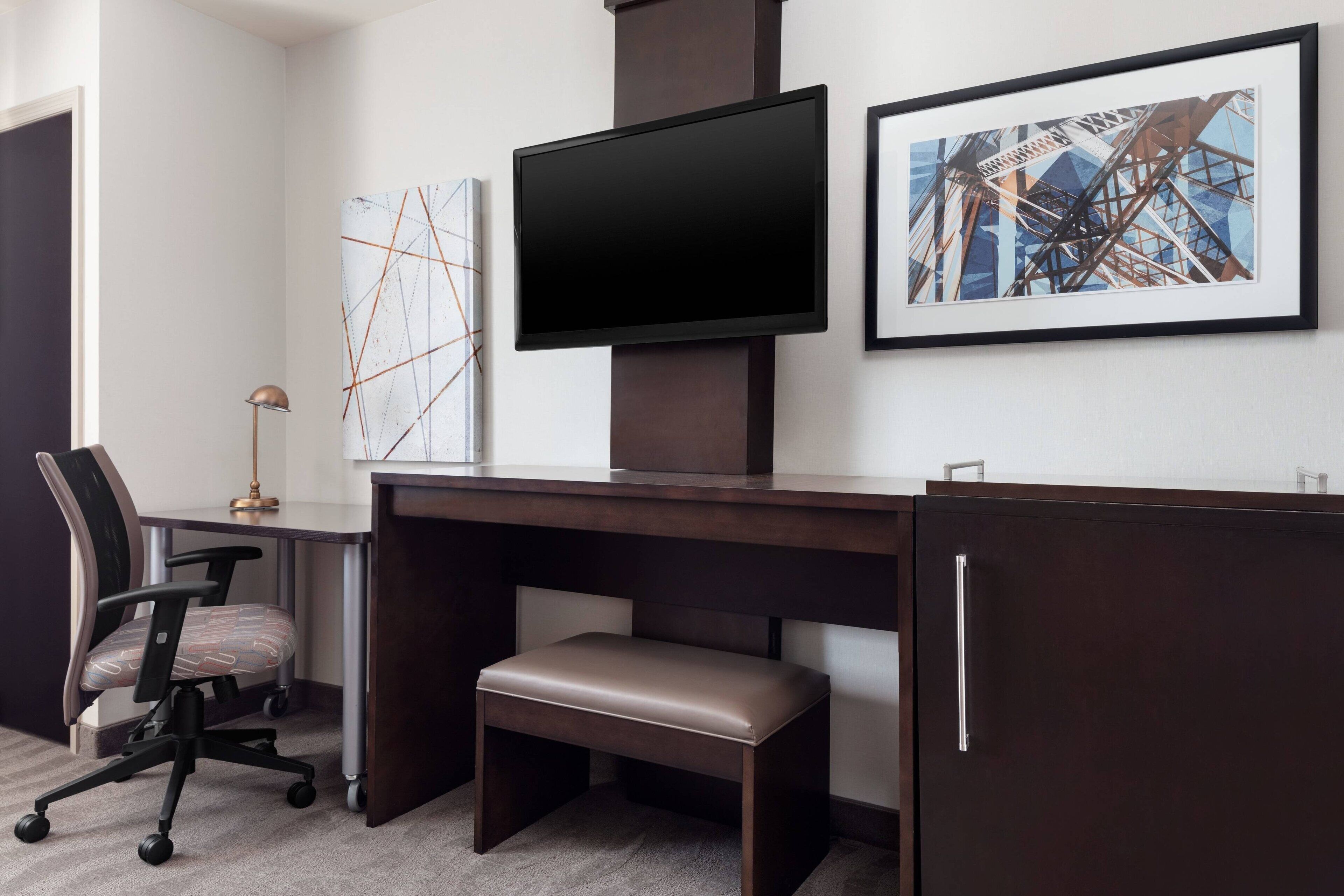 desk, laptop workspace, blackout curtains, soundproofing